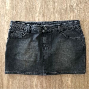 H&M Black Jean Mini Skirt